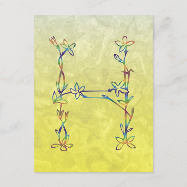 FLÜGELMONOGRAMM H POSTKARTE (Vorderseite)
