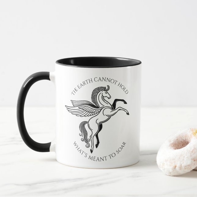 Flügelpegasus: Inspirationsgriechische Mythologie Tasse (Mit Donut)