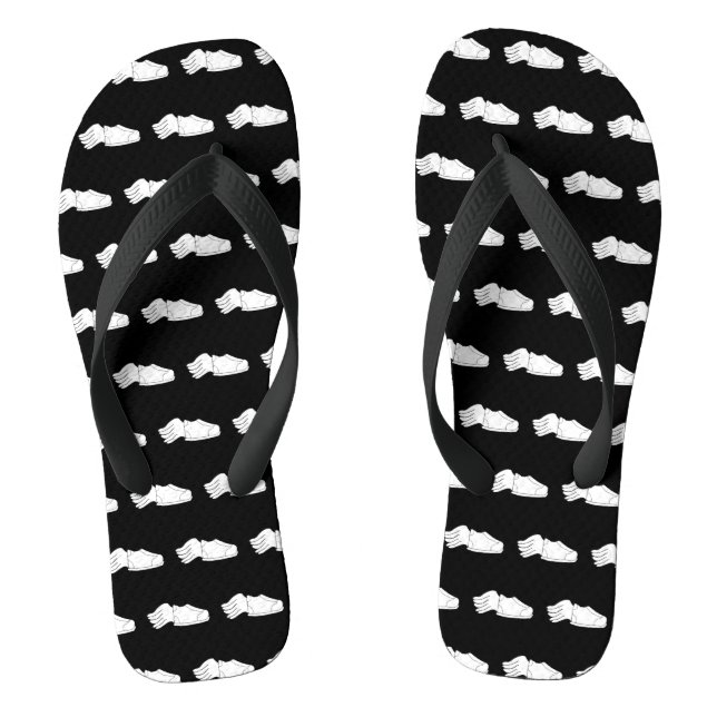 Flügelschuh Schwarz & Weiß Flip Flops (Fußbett)