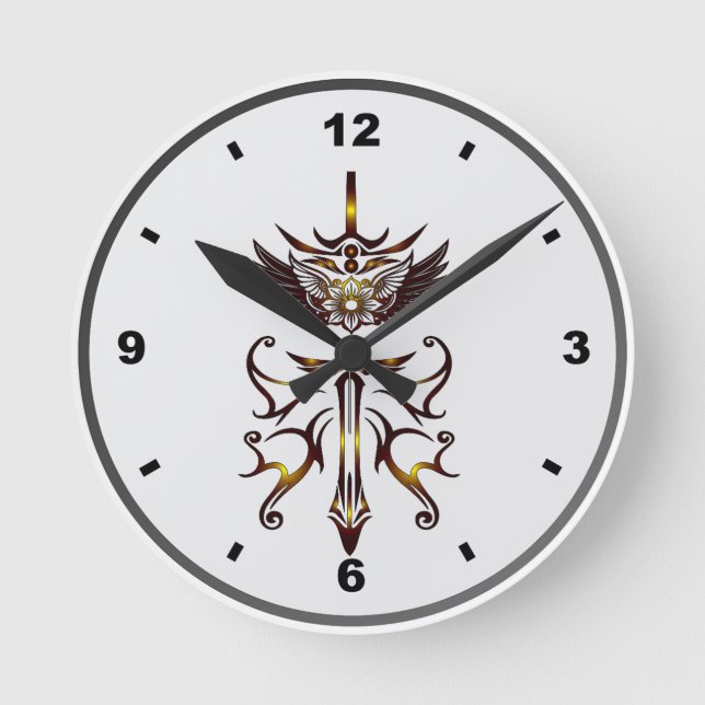 Flügelschwert Uhr (Vorderseite)