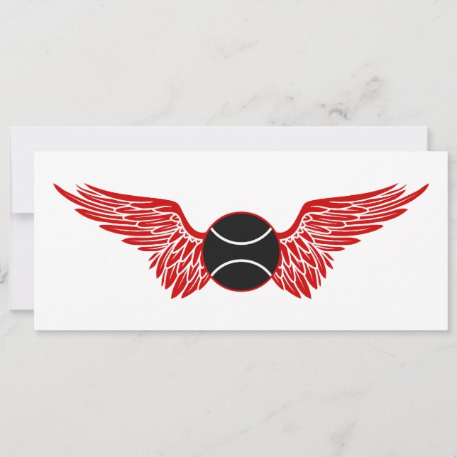 Flügeltennisball Einladung (Vorderseite)