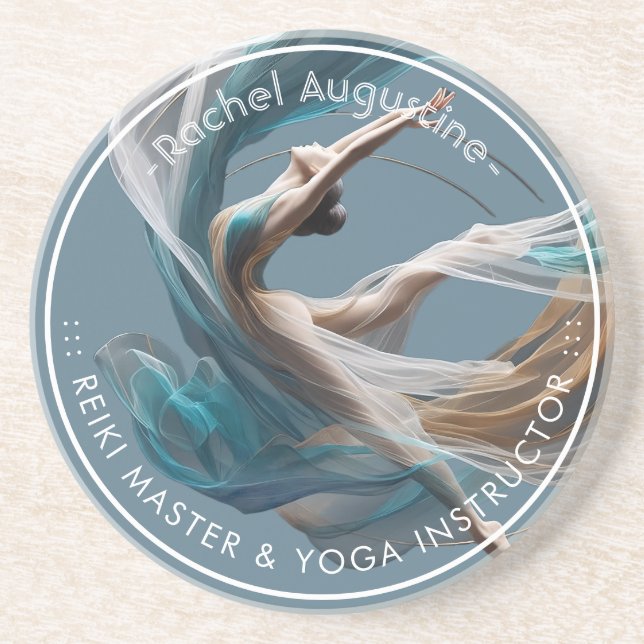 Flugflieger-Yoga-Lehrer Pilates-Fitness Getränkeuntersetzer (Vorne)