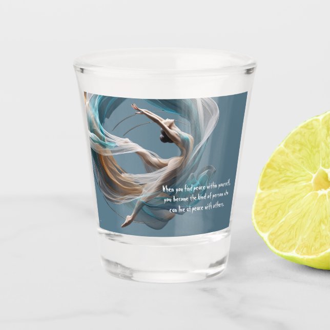 Flugflieger-Yoga-Lehrer Pilates-Fitness Schnapsglas (Vorderseite)