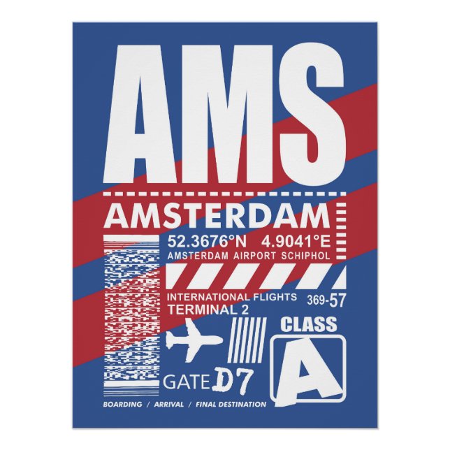 Flughafen AMS Amsterdam Poster (Vorderseite)