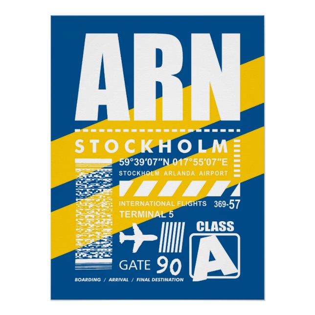 Flughafen ARN Stockholm Poster (Vorderseite)