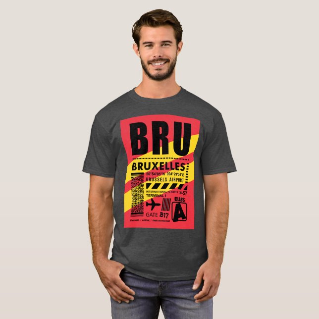 Flughafen BRU Brüssel T-Shirt (Vorne ganz)