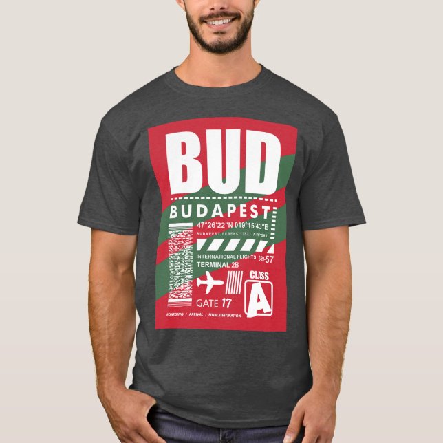 Flughafen BUD Budapest T-Shirt (Vorderseite)