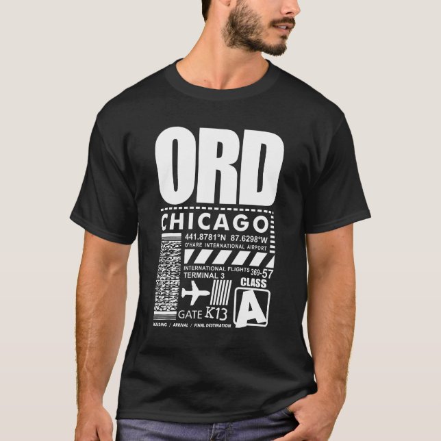 Flughafen Chicago ORD O'Hare T-Shirt (Vorderseite)