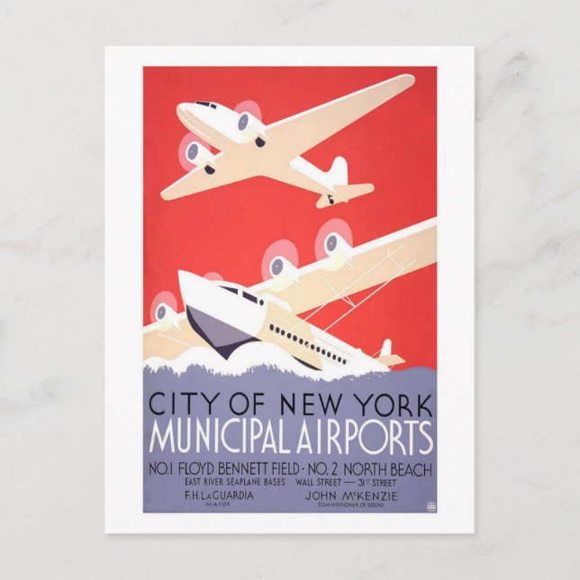 Flughäfen der Stadt New York Postkarte (Vorderseite)