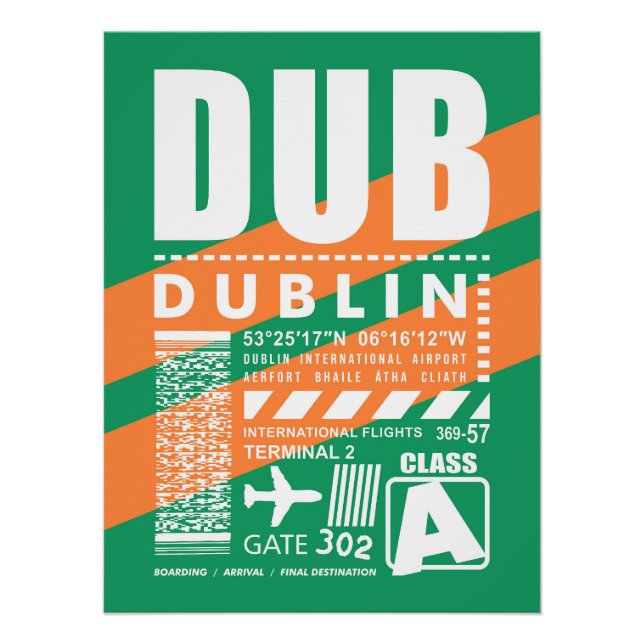 Flughafen DUB Dublin Poster (Vorderseite)