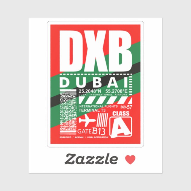 Flughafen DXB Dubai Aufkleber (Blatt)