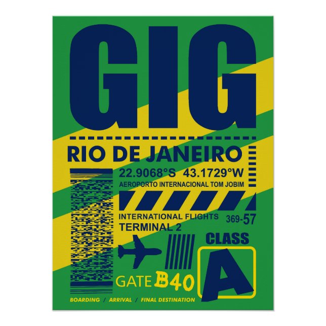 Flughafen GIG Rio de Janeiro Poster (Vorderseite)