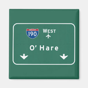Flughafen I-190 W zwischenstaatliches Illinois Magnet