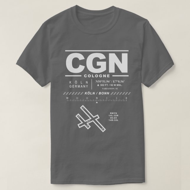 Flughafen Köln - Bonn CGN T - Shirt (Design vorne)