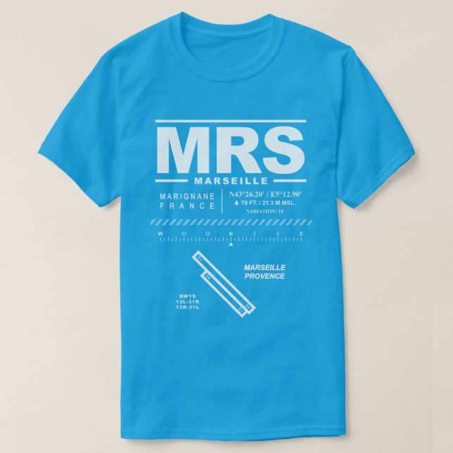 Flughafen Marseille Provence MRS T - Shirt (Design vorne)