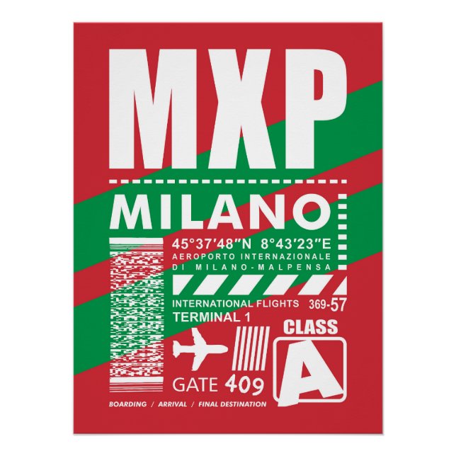 Flughafen MXP Mailand Poster (Vorderseite)