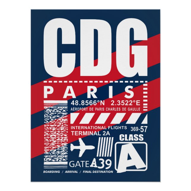Flughafen Paris CDG Poster (Vorderseite)