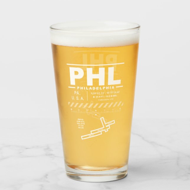Flughafen Philadelphia Glas (Vorne (Gefüllt))