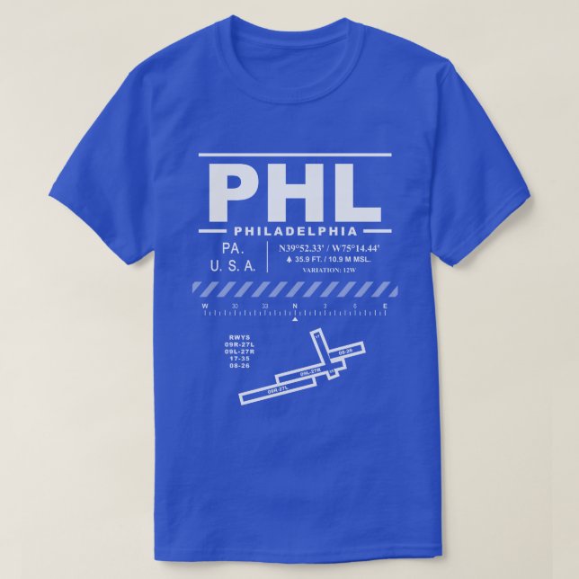 Flughafen Philadelphia T-Shirt (Design vorne)