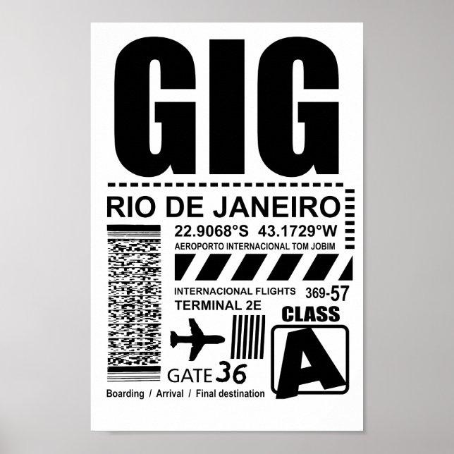 Flughafen Rio de Janeiro GIG Poster (Vorne)