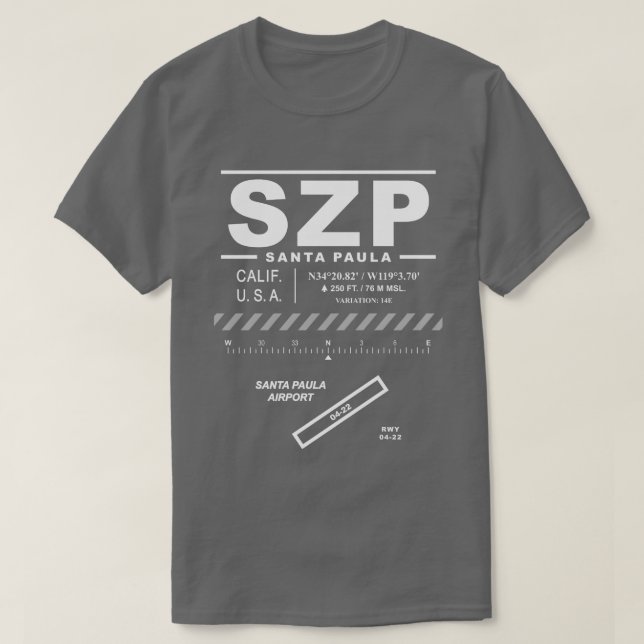 Flughafen Santa Paula SZP T - Shirt (Design vorne)