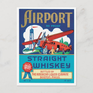 Flughafen Straight Whiskey Boston Massachusetts Co Postkarte