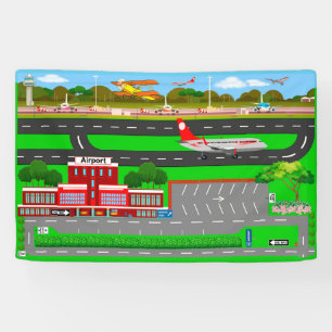 Flughafen Straßen für Autos 2 1/2' x 4' Banner