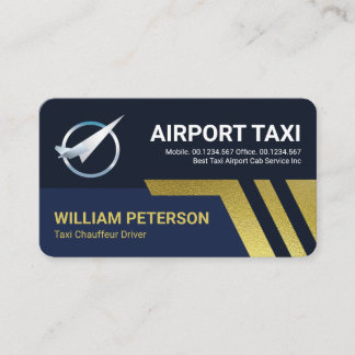 Flughafen Taxi Gold Flugzeug Start Visitenkarte