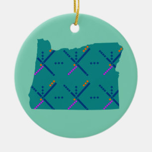 Flughafen-Teppich Portlands Oregon PDX Keramik Ornament