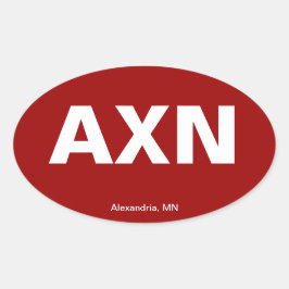Flughafencode - Alexandria, Minnesota Ovaler Aufkleber