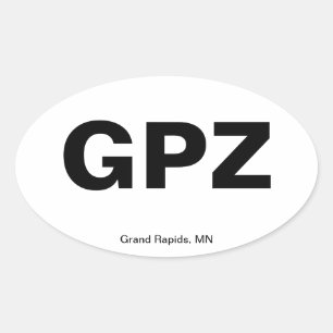 Flughafencode - Großzüge, Minnesota Ovaler Aufkleber