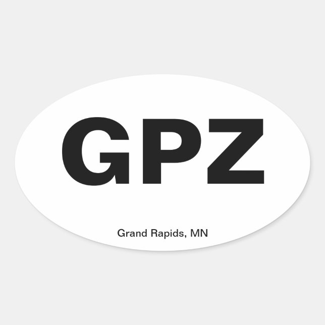 Flughafencode - Großzüge, Minnesota Ovaler Aufkleber (Vorderseite)