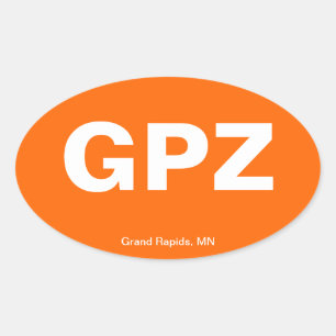 Flughafencode - Großzüge, Minnesota Ovaler Aufkleber