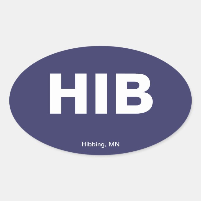 Flughafencode - Hibbing, Minnesota Ovaler Aufkleber (Vorderseite)