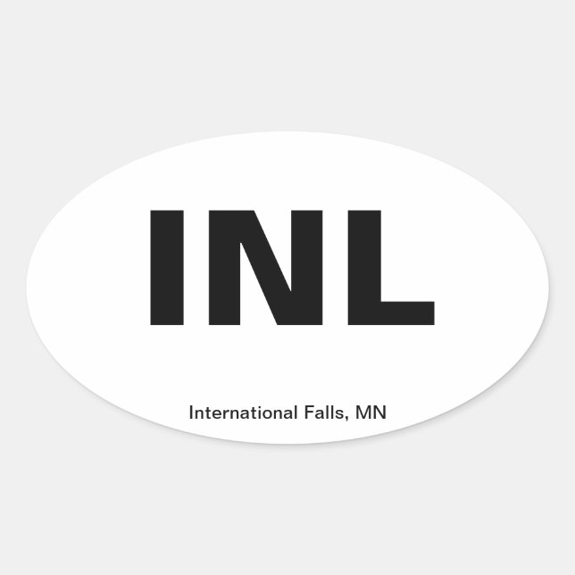 Flughafencode - Internationale Fälle, Minnesota Ovaler Aufkleber (Vorderseite)