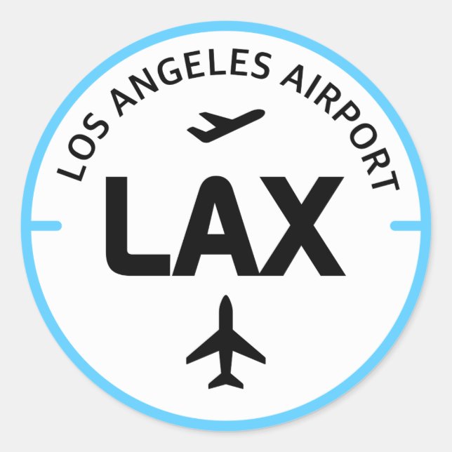 Flughafencode LAX Los Angeles Runder Aufkleber (Vorderseite)