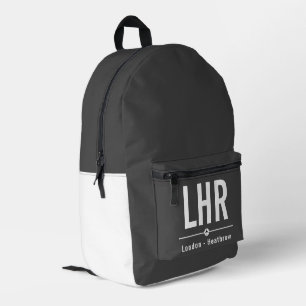 Flughafencode London Heathrow LHR - Luftfahrt Bedruckter Rucksack