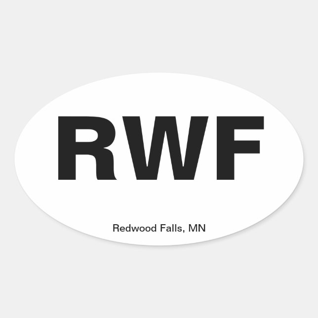 Flughafencode - Redwood Falls, Minnesota Ovaler Aufkleber (Vorderseite)