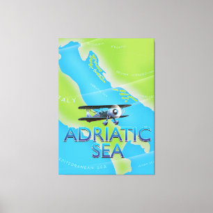 Flugkarte Adriatisches Meer Leinwanddruck