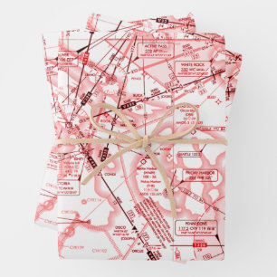 Flugkarte Geschenkpapier Set