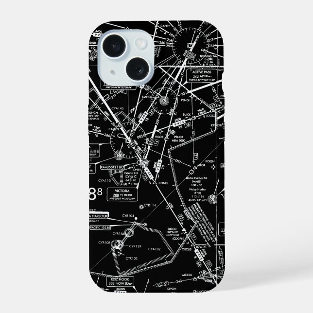Flugkarte iPhone 15 Hülle (Rückseite)