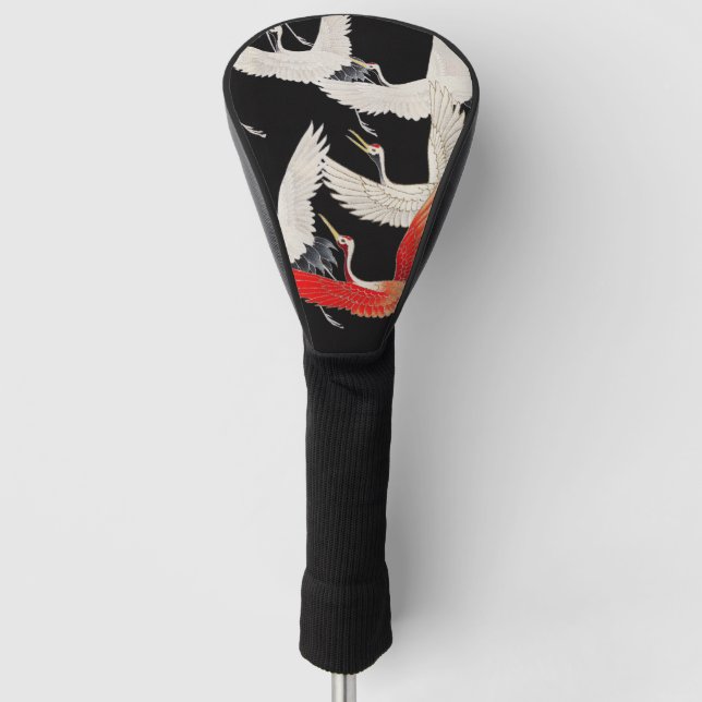 Flugkrane: Japanische Bird Kimono Art Golf Headcover (Vorderseite)
