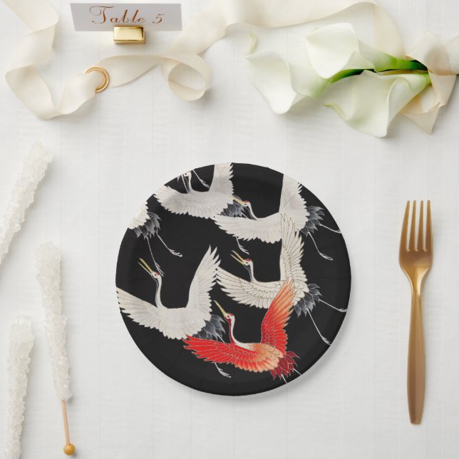 Flugkrane: Japanische Bird Kimono Art Pappteller (Hochzeit)