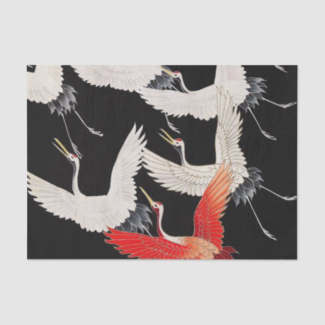 Flugkrane: Japanische Bird Kimono Art Seidenpapier (Vorderseite)
