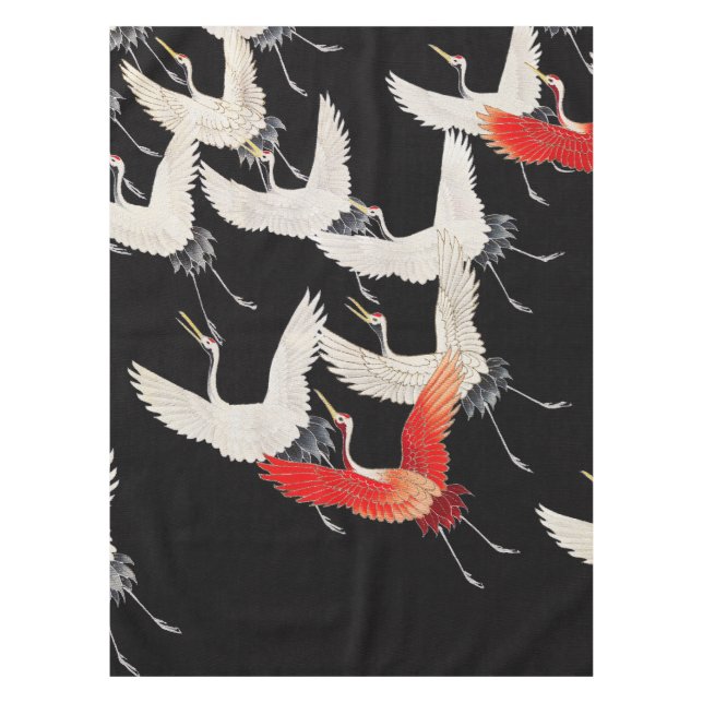 Flugkrane: Japanische Bird Kimono Art Tischdecke (Vorderseite)