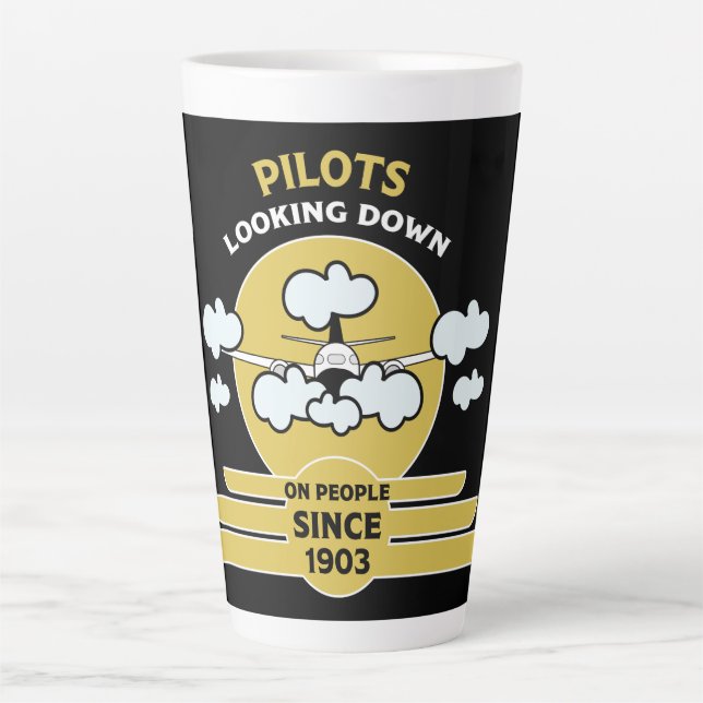 Fluglehrer | Flying School | Absolvent | Pro Milchtasse (Vorderseite)