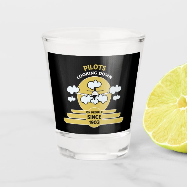 Fluglehrer | Flying School | Absolvent | Pro Schnapsglas (Vorderseite)