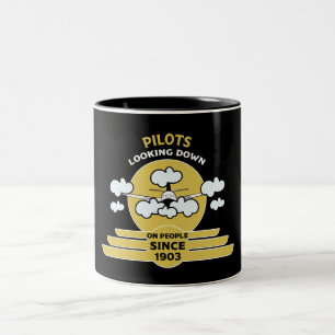 Fluglehrer Flying School Absolvent Pro Zweifarbige Tasse