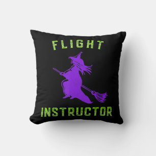 Fluglehrer Hexe Halloween Kissen