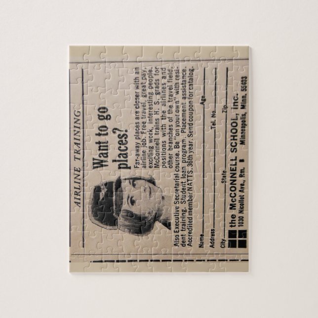 Flugliniestewardess-Vintager Flugbegleiter (Vertikal)